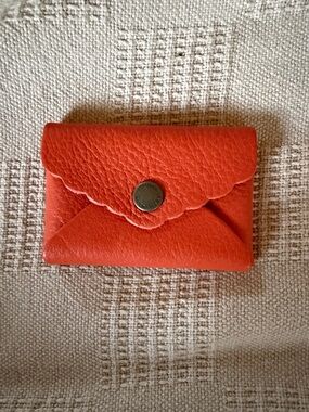 Portland Leather Small Orange Leather Envelope Card Wallet